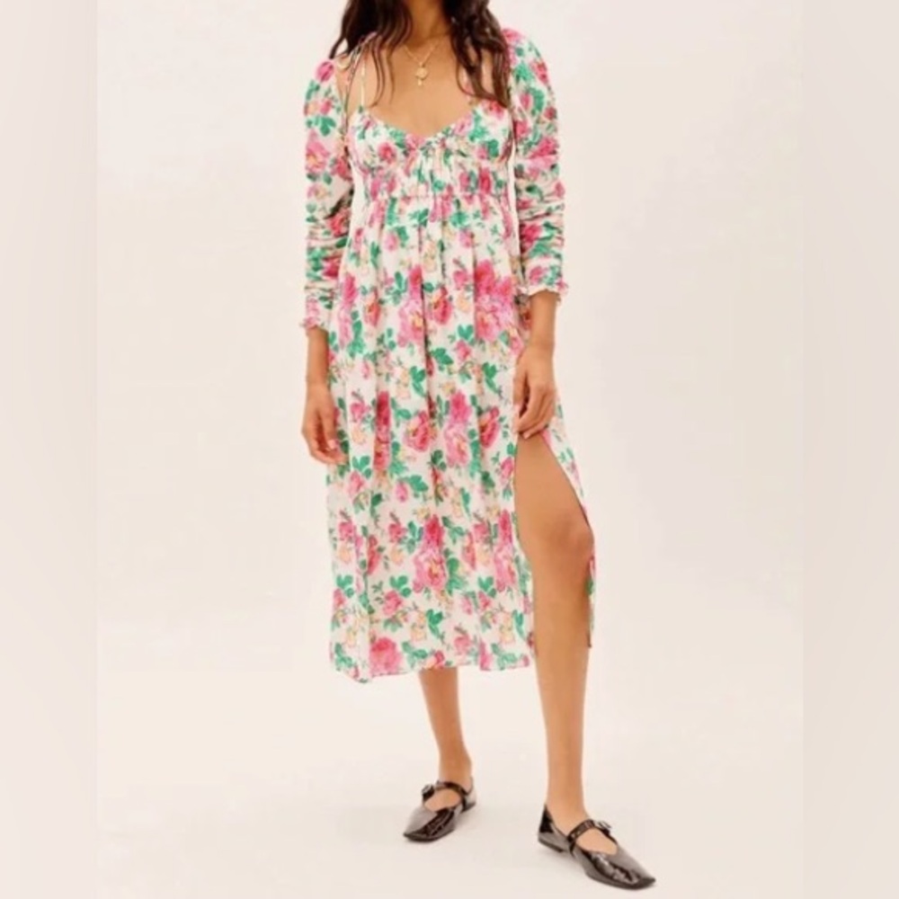 For Love & Lemons Becca Dress XXS NWT – Romantic Floral Maxi